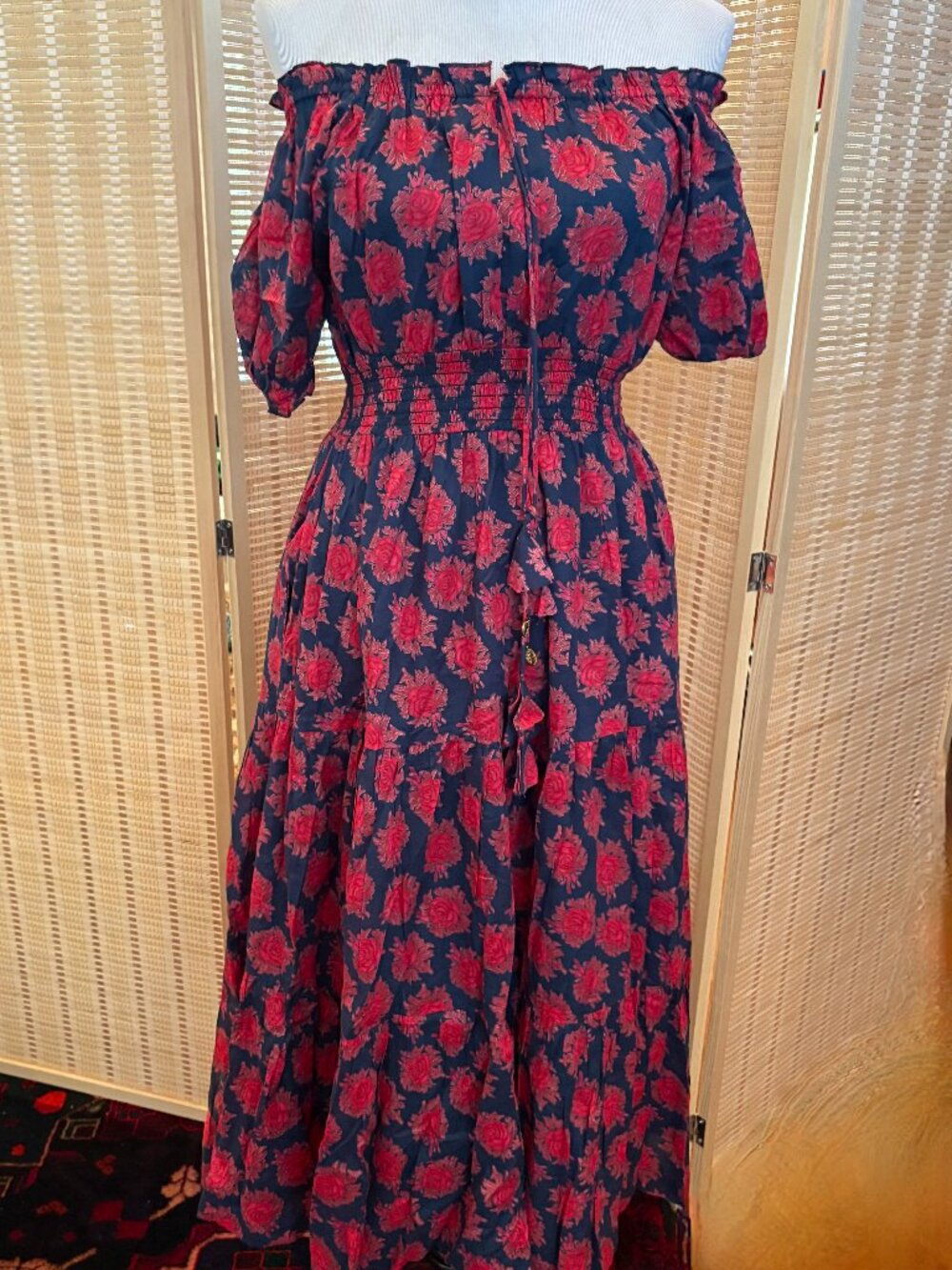 100% organic cotton - high quality lined off shoulder dress - Never Worn